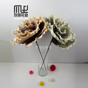新款上市 廠(chǎng)家直銷(xiāo)高檔手感歐式仿真花單朵大花 PU仿真花批發(fā)2624