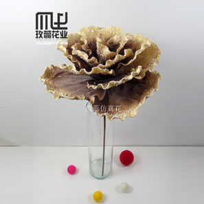 新款上市 廠(chǎng)家直銷(xiāo)高檔手感歐式仿真花單朵大花 PU仿真花批發(fā)2624
