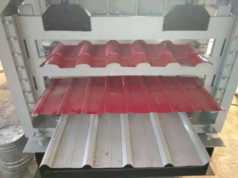 三層彩鋼壓瓦機 三層壓瓦機生產(chǎn)廠家 琉璃瓦三層壓瓦機設(shè)備