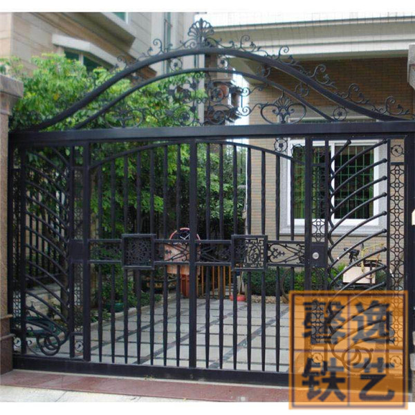 馨逸裝飾定做歐式鐵藝大門 別墅廠區(qū)豪華庭院門 防盜平開門 安全防護(hù)門