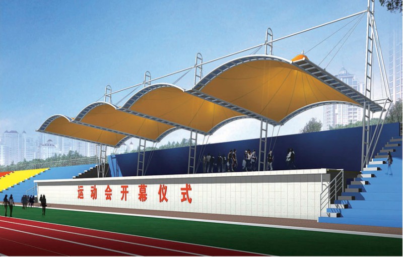 廠家供應(yīng)膜結(jié)構(gòu)建筑看臺 遮陽 免費設(shè)計學(xué)校體育場看臺