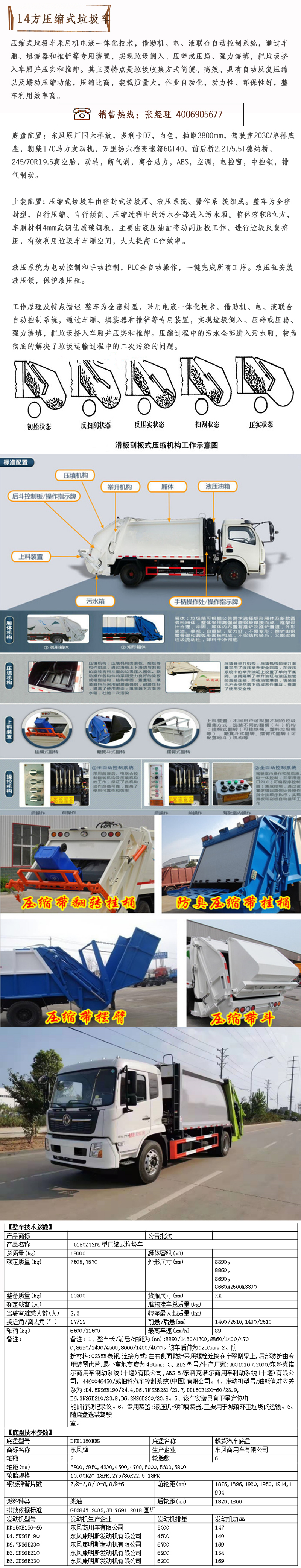 14方壓縮式垃圾車(chē)