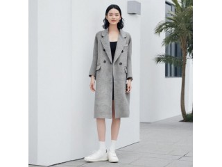 溫碧霞自創(chuàng)IRENENA服裝秋冬新款韓版毛呢外套灰呢子大衣